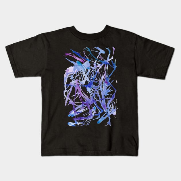 Indigo Splash Doodle Kids T-Shirt by Red Wolf